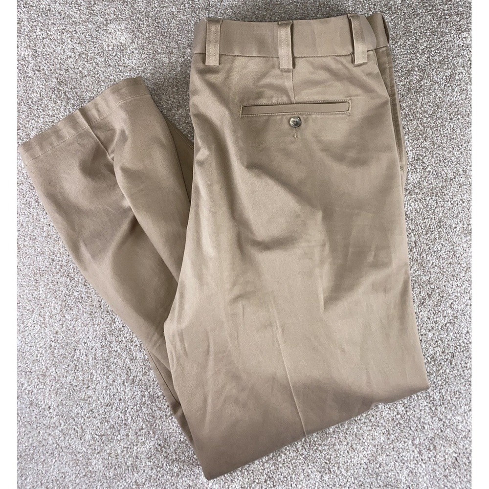 Oak hill Dress Pants Big Man Preppy Khaki Beige Mens 44x30 Business Flat Stretch